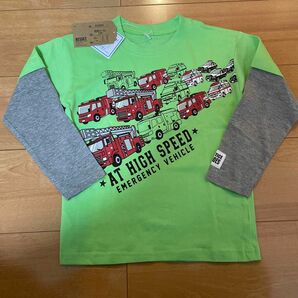 長袖tシャツ パトカー　救急車　消防車　働く車　120サイズ