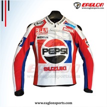 海外 送料込み 　高品質　フレディ・スペンサー Pepsi Suzuki MotoGP 1998　レーシングレザージャケット　 　 サイズ各種　本革　レプリカ_画像1