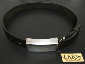 LAIOS Genuine Leather　レザーベルト　革ベルト　黒　ブラック