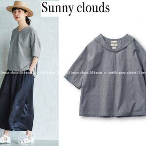 2022 美品Sunny cloudsサニークラウズ☆feat. Shuttle Notes kazumiさんのセーラーギンガムチェックトップス MP★6490円の画像1