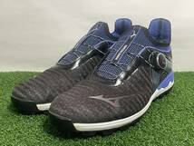 MIZUNO ミズノ WAVE HAZARD BOA 51GM217009 26.5cm 3E ブラック スパイクレスゴルフシューズ_画像1