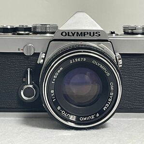 OLYMPUS オリンパス OM-1 F.ZUIKO AUTO-S f1.8 50mm フィルム一眼レフカメラ シャッターOK 現状品の画像1