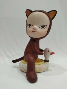 【模写】奈良美智 Yoshitomo Nara Harmless Kitty 木 フィギュア acrylic on wood 28CM