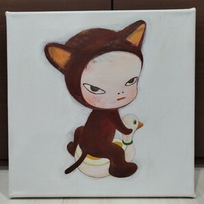 【模写】奈良美智 Yoshitomo Nara Harmless Kitty Acrylic on canvas 30*30cmの画像1