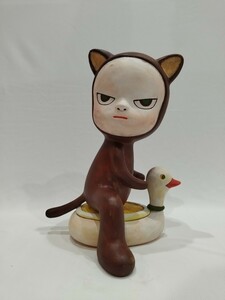 【模写】奈良美智 Yoshitomo Nara Harmless Kitty 木 フィギュア acrylic on wood 28CM