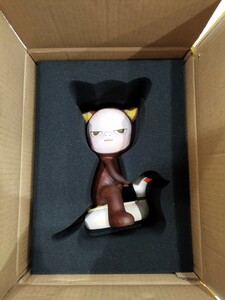 【模写】奈良美智 Yoshitomo Nara Harmless Kitty 木 フィギュア acrylic on wood 28CM