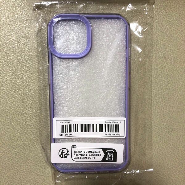 スマホケース　iPhone13　紫　透明