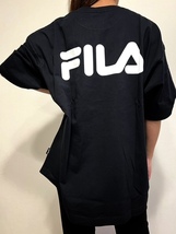 FILA　フィラ　黒　S　半袖　バックロゴTシャツ　スポーツ　メンズ　レディース　ユニセックス　オソロ　NIKE　アディダス_画像3