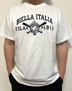 FILA　フィラ　白　L　半袖Tシャツ　野球　ITALIA　スポーツ　メンズ　レディース　ユニセックス　オソロ　NIKE　アディダス