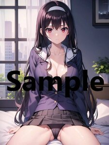 【1円スタート】冴えない彼女の育てかた 霞ヶ丘詩羽 A4サイズ 高画質 アニメ イラスト 同人 美少女 (SKS0003)