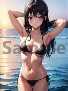 青春ブタ野郎はバニーガール先輩の夢を見ない 桜島麻衣 A4サイズ 高画質 アニメ イラスト 同人 美少女 (SBY0001)