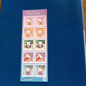未使用　切手　50円×10枚　歌舞伎　キティ　ダニエル　シール切手