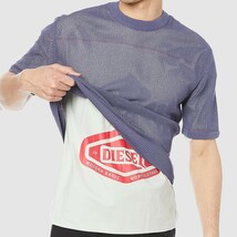 M/新品 DIESEL ディーゼル ニット Tシャツ レイヤード K-RAPIDS メンズ アンサンブル ブランド カットソー ネイビー_画像2