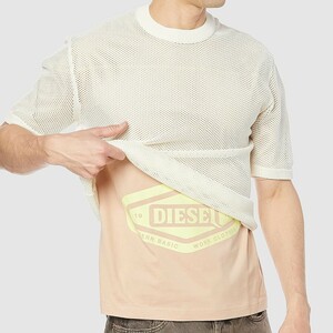 M/新品 DIESEL ディーゼル ニット Tシャツ レイヤード K-RAPIDS メンズ アンサンブル ブランド カットソー ホワイト