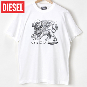 S/新品 DIESEL ディーゼル グラフィック Tシャツ T-JUST-D2 メンズ レディース ブランド カットソー ホワイト