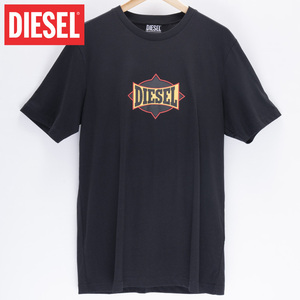 L/新品 DIESEL ディーゼル グラフィック ロゴ Tシャツ JUST-C13 メンズ レディース ブランド カットソー 黒