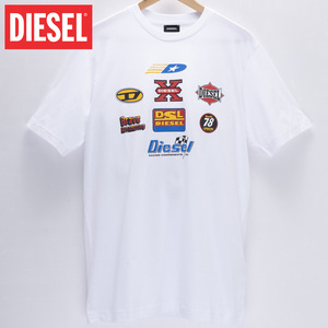 M/新品 DIESEL ディーゼル グラフィック ロゴ Tシャツ JUST-K1 メンズ レディース ブランド カットソー 白