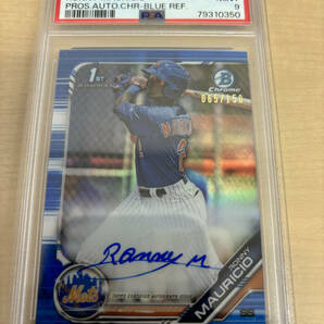 PSA9 2019 BOWMAN 1st AUTO BLUE /150 RONNY MAURICIO METSの画像1