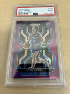 PSA9 2021-22 PRIZM Base PURPLE /99 RC JOSH GIDDEY OKC