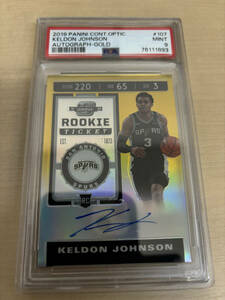 PSA9 2019-20 CONTENDERS OPTIC AUTO GOLD 10/10 RC KELDON JOHNSON SPURS