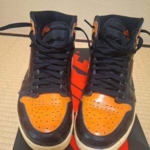 送料無料 NIKE ナイキ AIR JORDAN 1 RETRO HIGH OG SHATTERED BACKBOARD 3.0 オレンジ 黒 27.0 555088-028の画像2