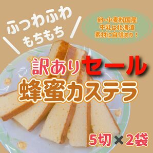 訳あり　端っこ切り落とし無選別 ケーキカステラ はちみつ入 5切×2袋 ふわふわ洋菓子のような新食感かすてら 　和菓子ネコポス