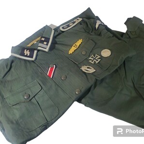 WWⅡ ドイツ軍 特務曹長 M40型 野戦服 戦闘服 武装親衛隊 夏用 上下セット XLサイズ T-29の画像1