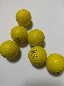 室内ゴルフ練習ボール「HIYOKOボール」6球　使用品