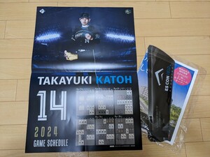 未使用　非売品　北海道　日本ハムファイターズ　#14 加藤　貴之 エスコンフィールド1周年記念シリーズ ポスター カレンダー 2024　