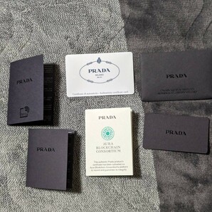 1円出品！新品未使用！PRADA 二つ折り財布 サフィアーノレザー 黒 2MO513 化粧箱、ギャランティ付属品完備！の画像9