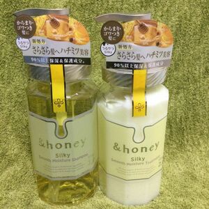 &honey アンドハニー　silky シルキー　スムースモイスチャー　シャンプー　ヘアトリートメント　本体セット