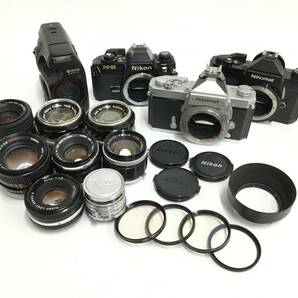 ☆フィルムカメラ まとめ 1 ☆ Nikon Nikomat ×2 + Nikon FG-20 + KYOCERA SAMURAI Z2 他レンズ8本 ニコン 京セラの画像1