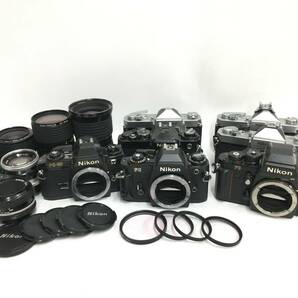 ☆ Nikon フィルム一眼レフカメラ まとめ 1 ☆ Nikon FG + FG-20 + F3 + FE Nikomat FT ×2 + FT2 他 レンズ6本 キャノン ニコンの画像1