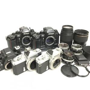  ☆ Nikon フィルム一眼レフカメラ まとめ 2 ☆ Nikon F4 ×2 + F2 + Nikomat FT ×2 + 他レンズ5本 ニコンの画像1