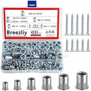 【残りわずか】 ブラインドナット リベットナットセット アルミニウム製 M3 M4 M5 M6 M8 M10 リベットナット アル