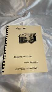 Leica Leica M3 Servicing Instructions Spare Parts Lists ( service instruction parts list )