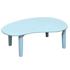 折りたたみテーブル 85cm幅 ビーンズ型 センターテーブル 木製 楕円 折れ脚 ちゃぶ台 WFG-8555(BL) ブルー