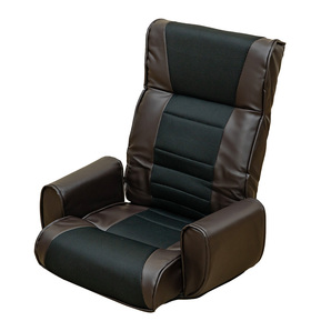 肘掛付き座椅子 7段階 リクライニング ハイバック メッシュ PVC 合皮シート ブラウン CXD-01(BR)の画像1