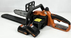 【ジャンク品】 BLACK&DECKER GKC1825L2 18V チェーンソー ブラックアンドデッカー コードレスチェーンソー BR2018 LITHIUM 2個付き