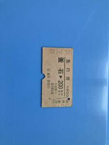 中古品　送料210円　急行券　切符　国鉄　キップ 昭和57年1月30日 釜石　釜石駅　発行　200キロまで