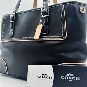 1円 【極美品】コーチ COACH トートバッグ ビジネスバッグ ブリーフケース ブラック 黒 レザー 革 メンズ レディースの画像1