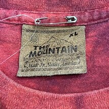 【XL】USA古着 90s USA製 THE MOUNTAIN アニマル プリント Tシャツ タイダイ 半袖 クルーネック レッド_画像6