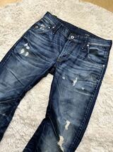 G-STAR RAW 3D ARC SLIM W34 立体裁断 デニム パンツ ジーンズ ヴィンテージ USED加工 鬼ヒゲ 色落ち_画像2