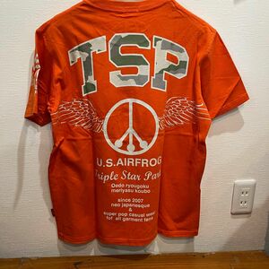 【新品】【値下げ】LLオレンジ　参丸一　カエル　プリント　Tシャツ　半袖　TSP 迷彩