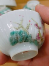 中国美術 唐物 煎茶道具 染付 景徳鎮 玩玉在銘あり5客 美品_画像8