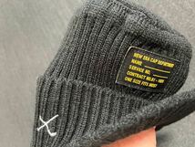 NEWERA バイザーニット帽 FREE フリー ゴルフ ビーニー ニットキャップ ロゴ刺繍 黒 ブラック キャスケット カフニット 新品未使用_画像4