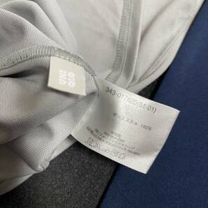 Agip シャツ 長袖 XL ユニフォーム UNIQLO ユニクロ 企業コラボ グレー×ブルー レア オイル イタリア ローマ ポリエステル100% USEDの画像5