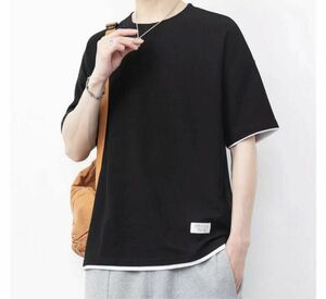 ☆お買い得！！最終値下げ☆tシャツ メンズ 半袖 カットソー 父の日 通気性 夏 吸汗速乾 重ね着風