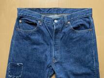 90s 濃紺 毛羽立ち 501 USA製 W34 Levi's ヴィンテージ 前期 シングル 赤耳 ヒゲ 70s 505 606 502 XX ビッグE タイプ 80s Sタイプ 66 後期_画像3