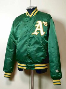 アスレチックス スターター スタジャン M USA製 90s ブルゾン ヴィンテージ ジャケット STARTER Oakland Athletics MLB